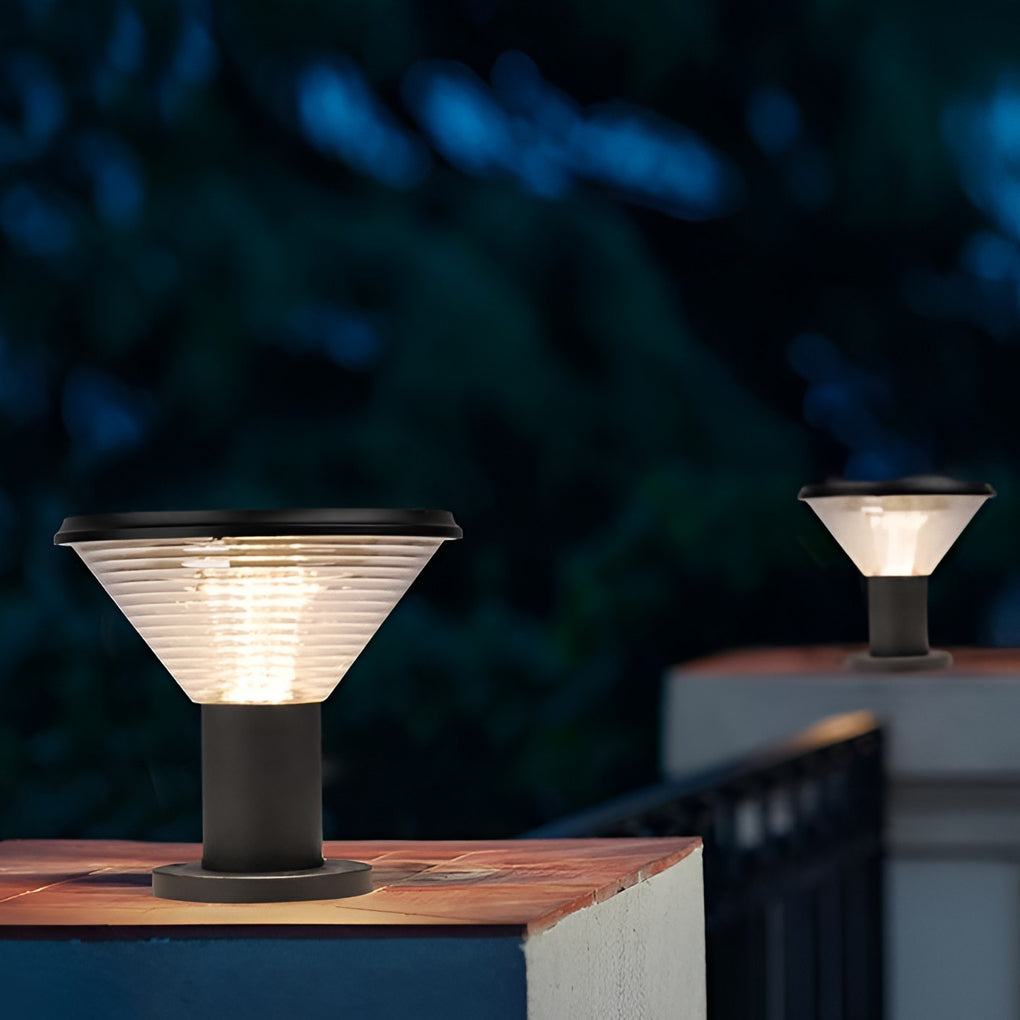 RAVENWOOD SOLAR-POWERED CIRCULAR FENCE LANTERNS WITH SMART LIGHTING