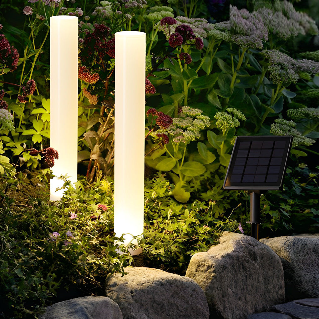 WINTHROP RAINPROOF WHITE TAPERED SOLAR GARDEN LANTERN