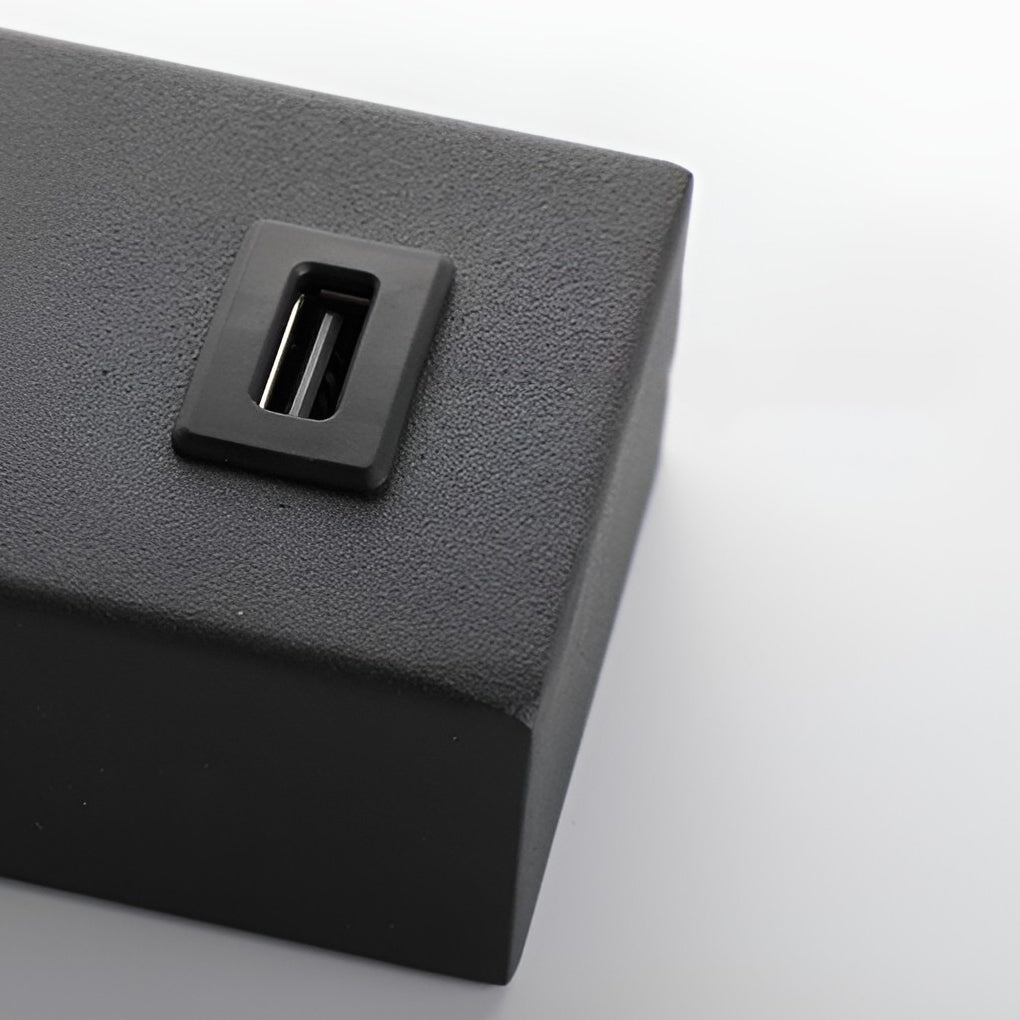 WINDSOR RECTANGULAR LED WALL SCONCE WITH USB CHARGING AND SWITCH