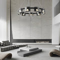 RAVENSCROFT CIRCULAR GLASS DIMMER CHANDELIER WITH MEMORY SETTINGS