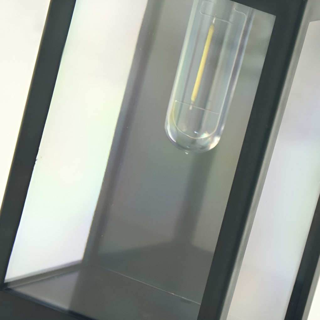 WINTHORPE RECTANGULAR SOLAR-POWERED GLASS WALL LANTERN