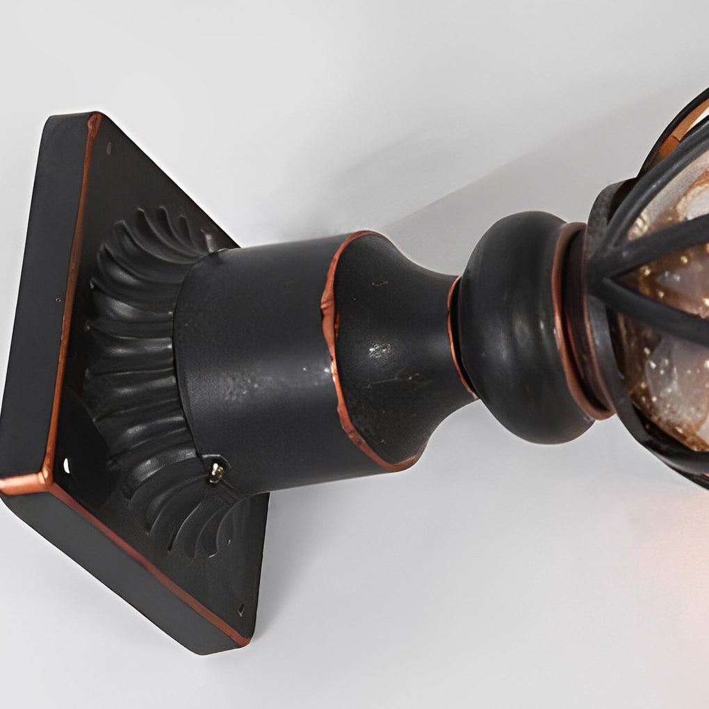 WINDSOR BUBBLE GLASS OUTDOOR PILLAR LANTERN