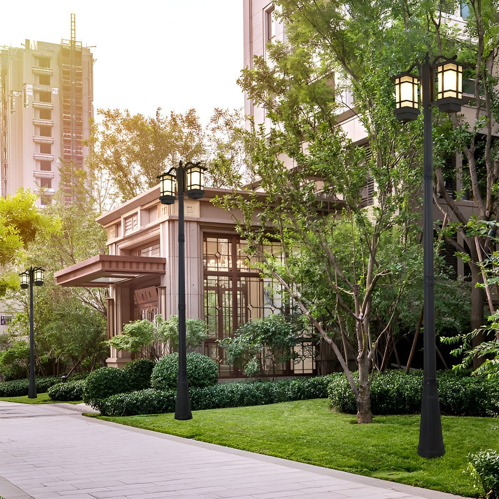 RAVENHURST TRIO OUTDOOR POST LANTERNS - WEATHER-RESISTANT MODERN LIGHTING
