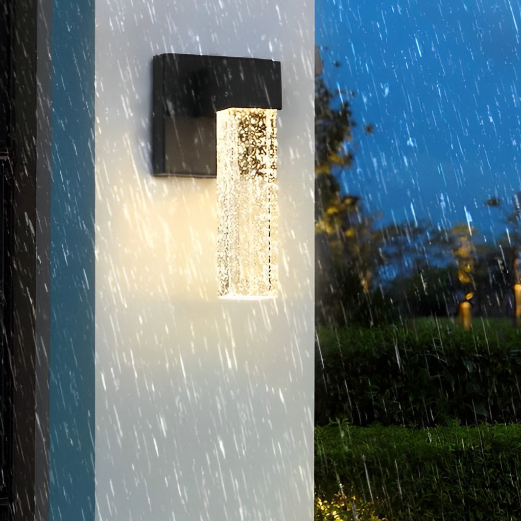 RAVENHURST BLACK CRYSTAL OUTDOOR WALL SCONCE WITH WATER-RESISTANT LED ILLUMINATION