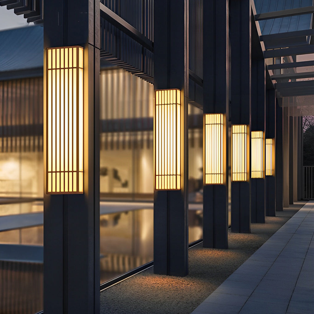 WINDSOR BROWN STRIPE OUTDOOR LED WALL LANTERN