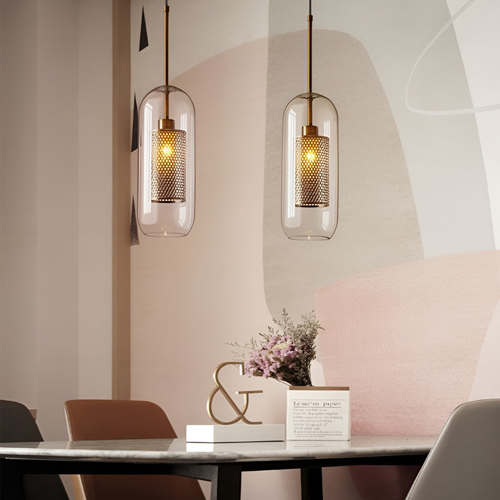 WHITBY ROUND GLASS HANGING LANTERN, INDUSTRIAL KITCHEN PENDANT LIGHT