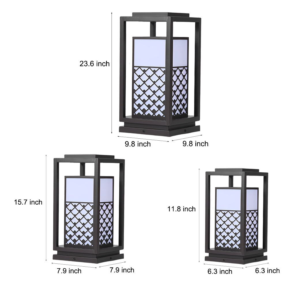 WINTERBOURNE SOLAR-POWERED BLACK LED PATH LIGHTS WITH VINTAGE PATTERNING FOR GARDEN WALKWAYS