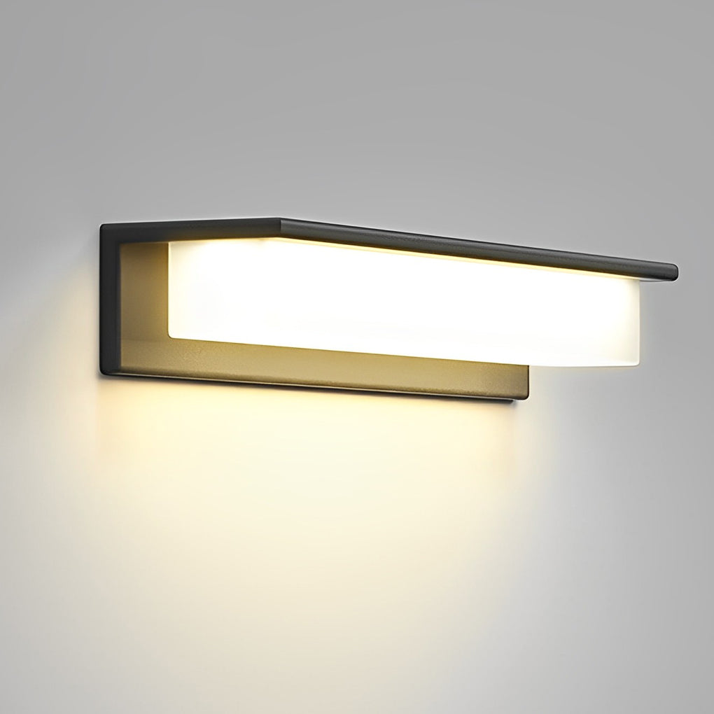 WINTHROP SOLAR-POWERED RECTANGULAR WALL SCONCE WITH WATER-RESISTANT DESIGN