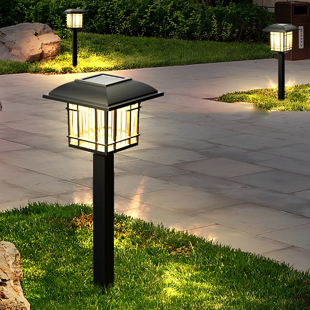WINDSOR SOLAR SQUARE GARDEN ILLUMINATORS, WEATHER-RESISTANT OUTDOOR LANTERNS