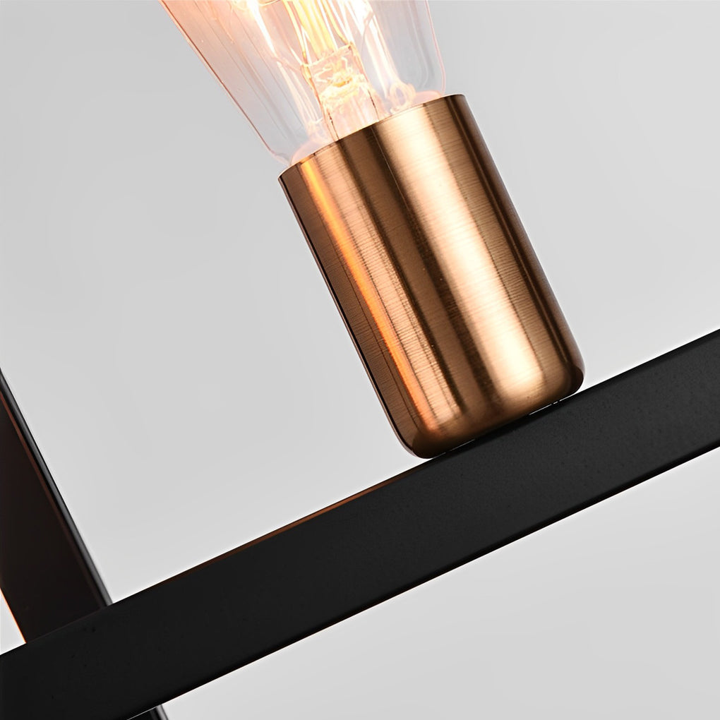 WINDSOR IRON RECTANGULAR CHANDELIER WITH INDUSTRIAL FINISH