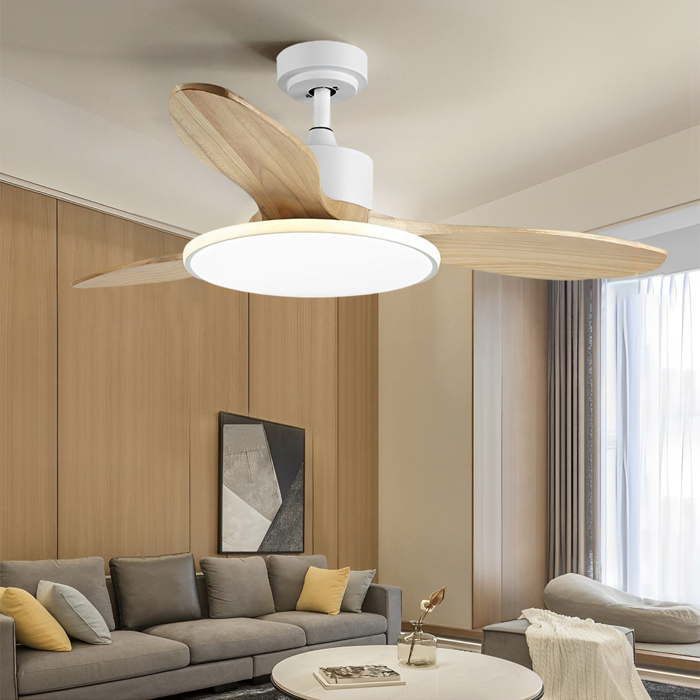 WINDSOR WOODEN TRIO DIMMER CEILING FAN LIGHT WITH REMOTE