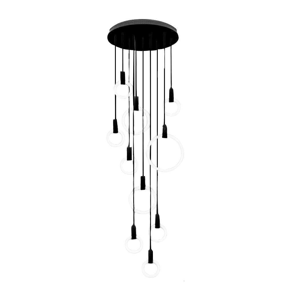 WINTHROP RINGED DIMMABLE LED STAIRWAY CHANDELIER