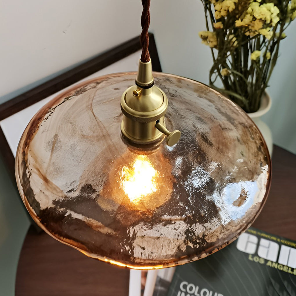 WINTERBOURNE BROWN GLASS CIRCLE PENDANT LIGHT