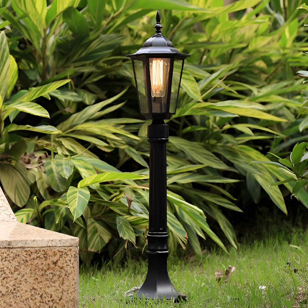 RAVENSCROFT CLASSIC BLACK PATHWAY LANTERN WITH WATERPROOF E27 LED
