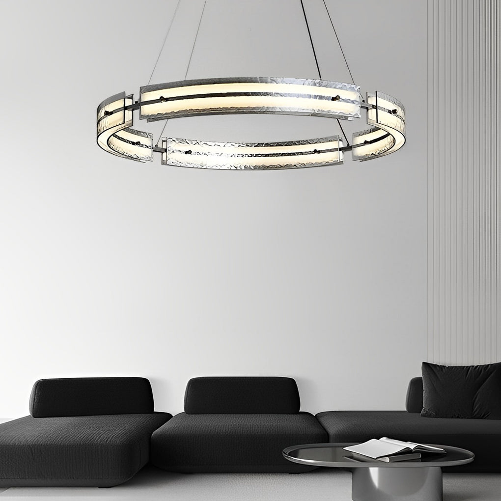 WINTHROP COPPER RING LED CHANDELIER WITH DIMMING FEATURE