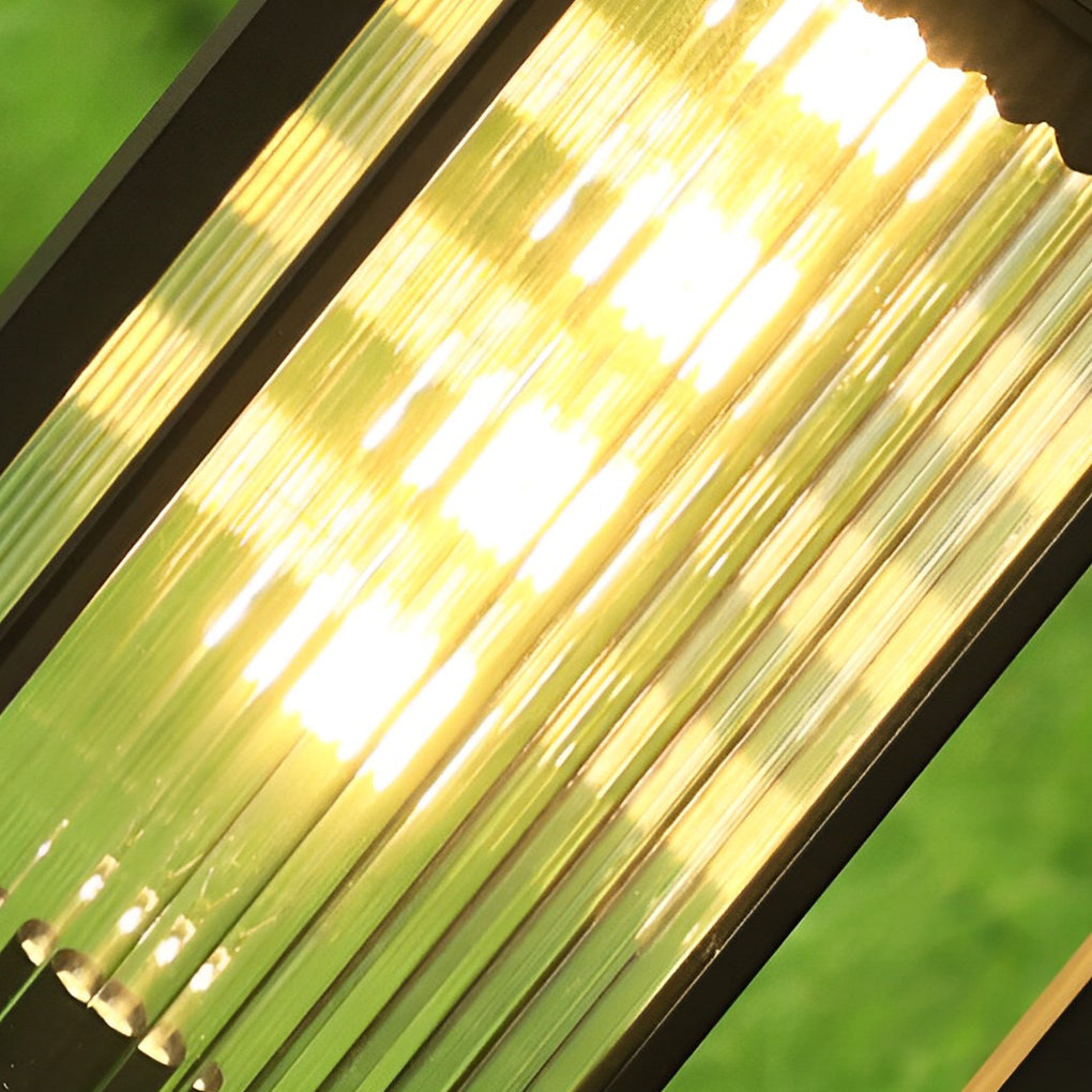 WINTERBOURNE RIBBED GLASS SQUARE SOLAR PATH LIGHTS