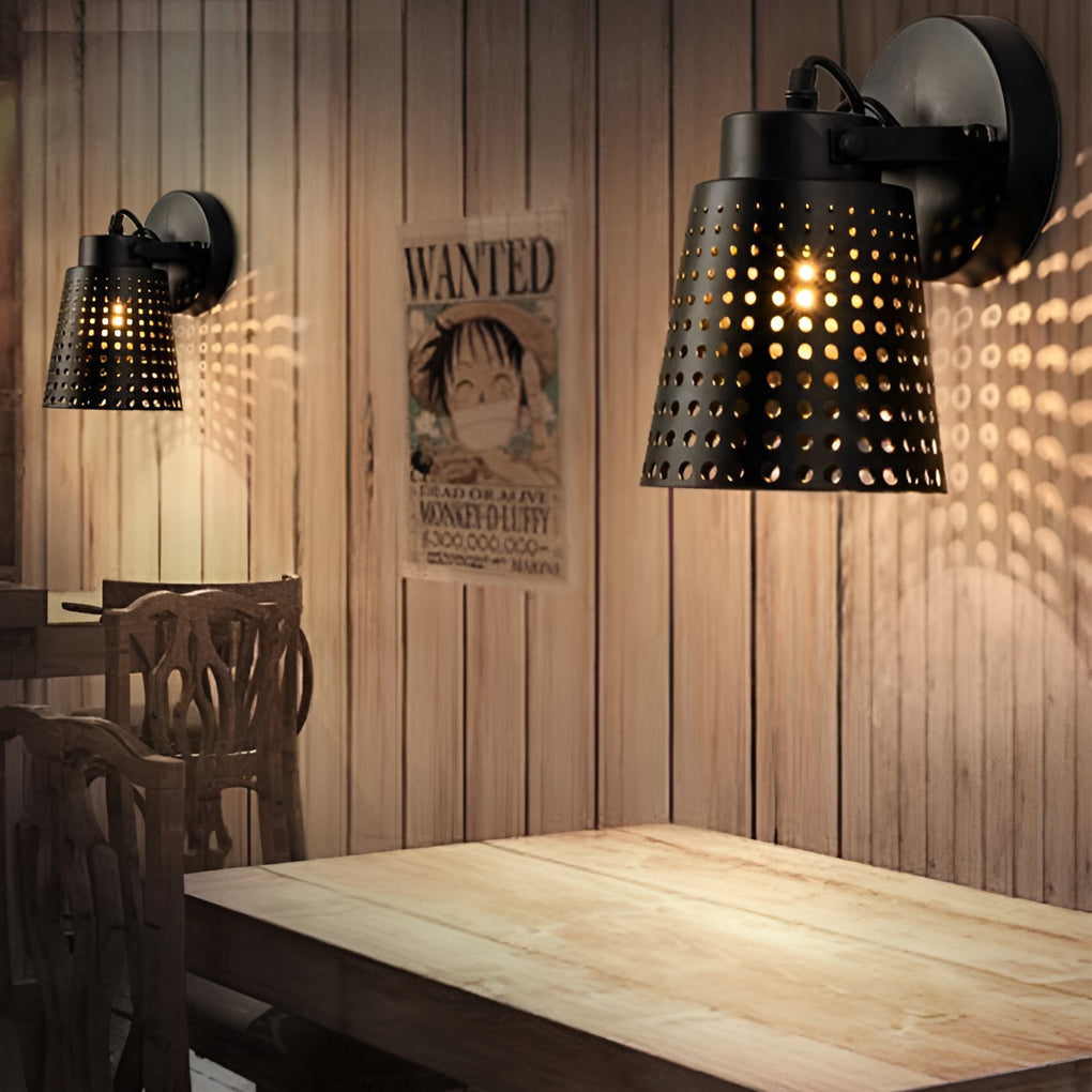 WINTHROP VINTAGE IRON ADJUSTABLE WALL LANTERN
