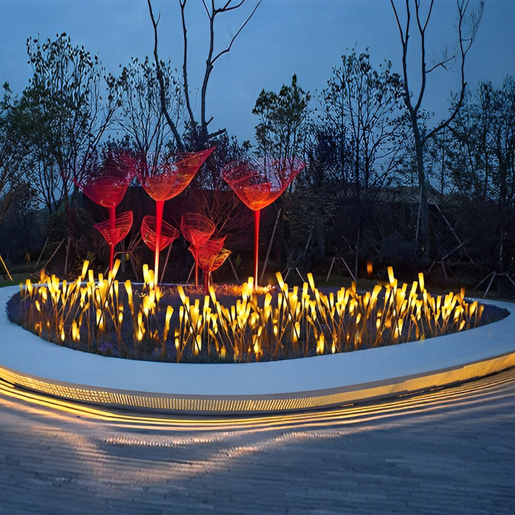 WILLOUGHBY FROSTED ACRYLIC GARDEN LANTERNS SET"  
2. "BRAMBLETON WATERPROOF OUTDOOR REED LIGHTING COLLECTION"  
3. "CAVENDISH ACRYLIC STICK LUMINAIRE FOR LANDSCAPING"  
4. "HASTINGS FROSTED GLOWING STICKS FOR EXTERIOR ILLUMINATION"  
5. "SOMERSET RAIN-RES