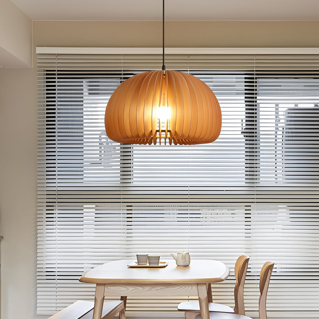 WINTERBOURNE WOODEN PUMPKIN PENDANT LUMINAIRE