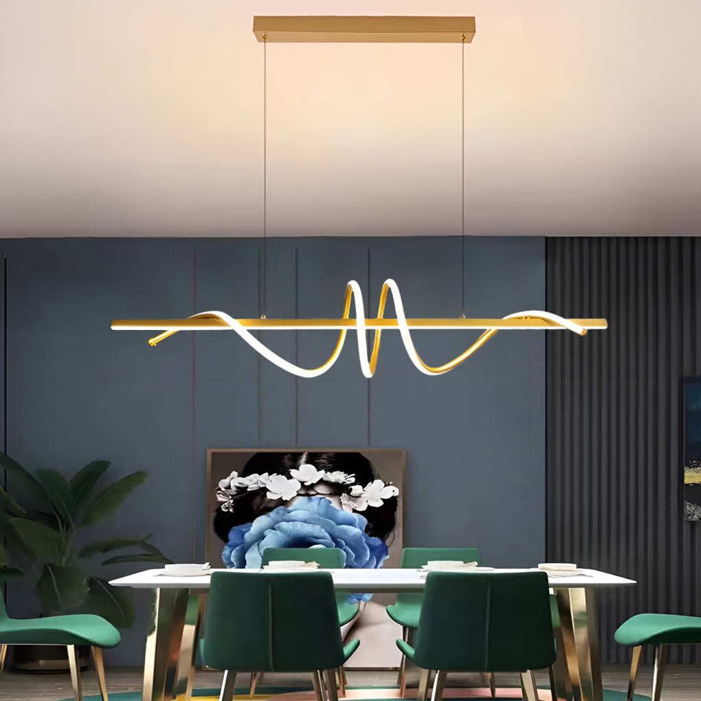 1. "WINSLOW WHISPERING LED HANGING LIGHT"  
   - Features smooth stepless dimming and a minimalist Nordic design, perfect for illuminating kitchen spaces with a warm glow.

2. "BRAMBLETON RADIANCE CEILING CHANDELIER"  
   - Showcases a unique blend of mod