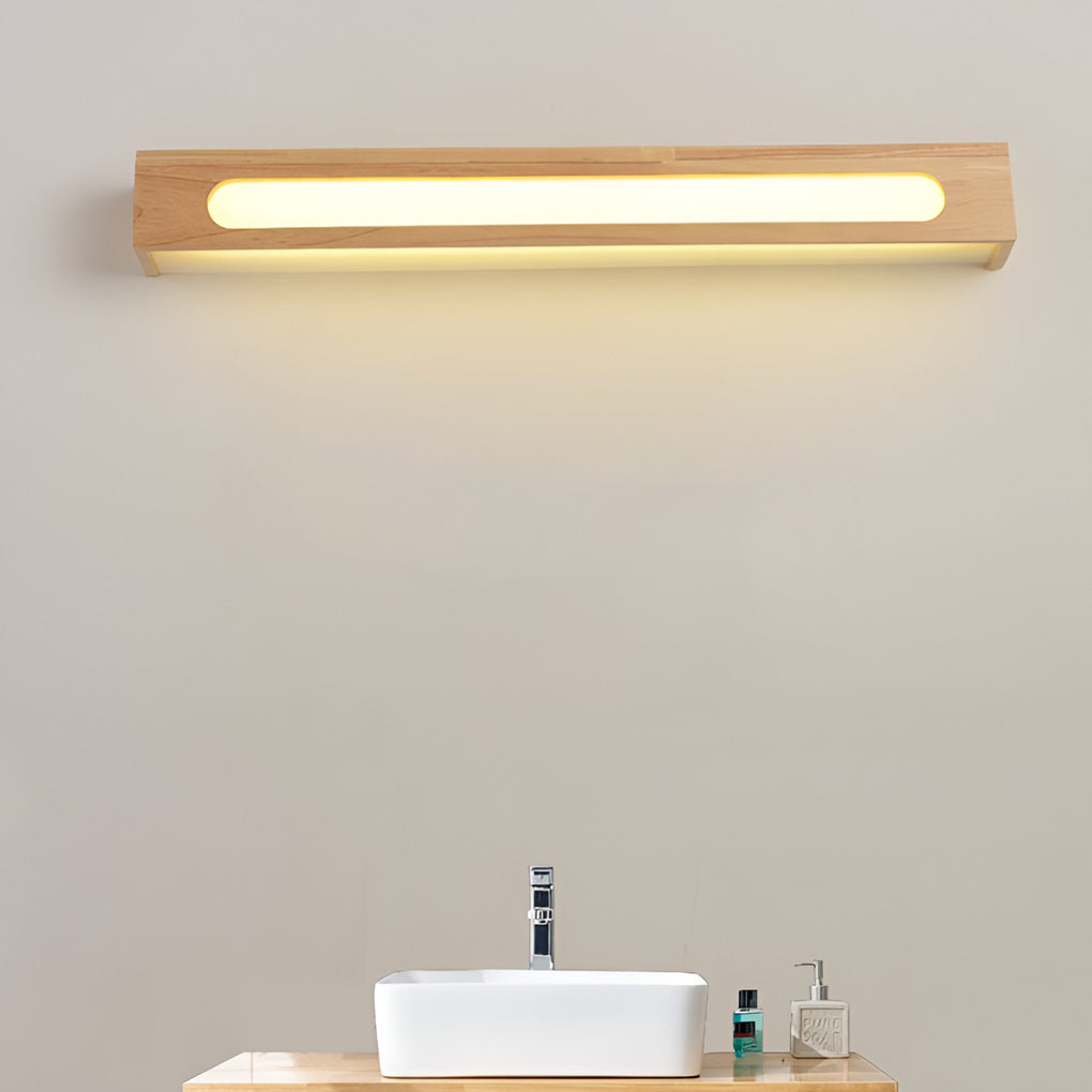 WINDSOR WOODEN RECTANGLE WATER-RESISTANT LED MIRROR SCONCE