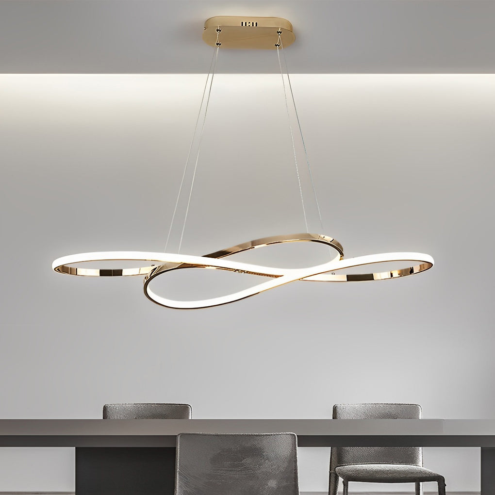 WINDSOR WAVED 8-LOOP DIMMABLE LED CHANDELIER