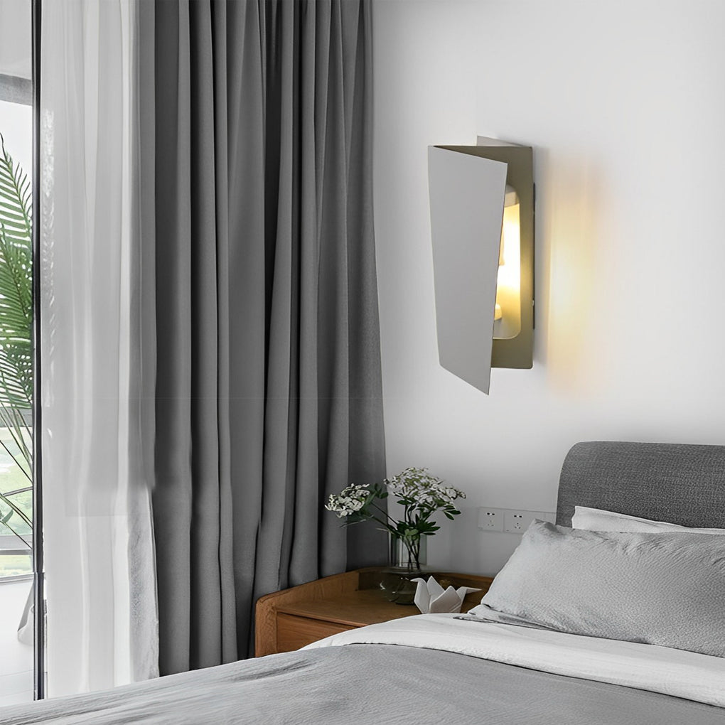 WINTHORPE MODERN RECTANGULAR IRON WALL LIGHT WITH DUAL LED ILLUMINATION