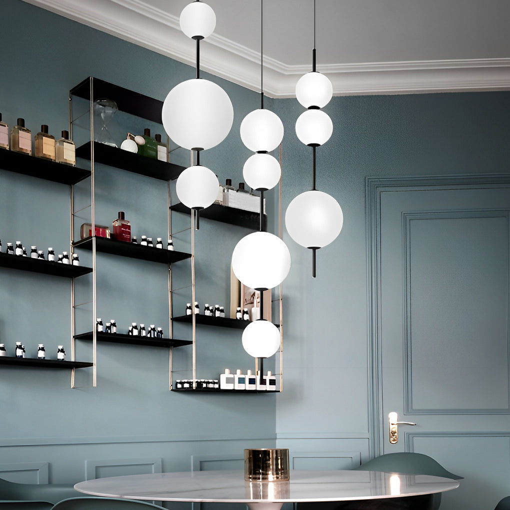 WINTHORPE BUBBLE GLASS PENDANT LIGHTING WITH IRON FRAME