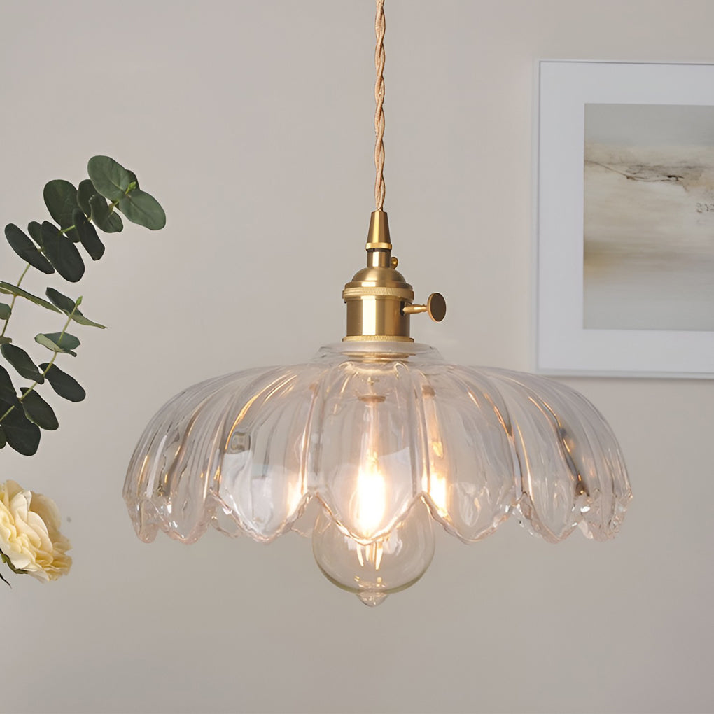 WINDSOR BLOOM GLASS AND BRASS HANGING LIGHT