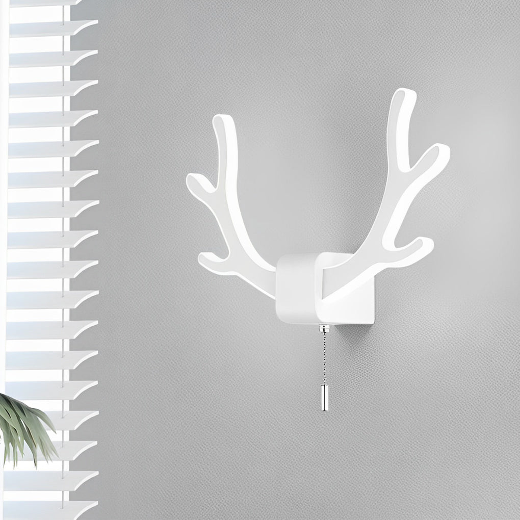 WINTERBOURNE ANTLERED IRON LED WALL SCONCE WITH PULL SWITCH