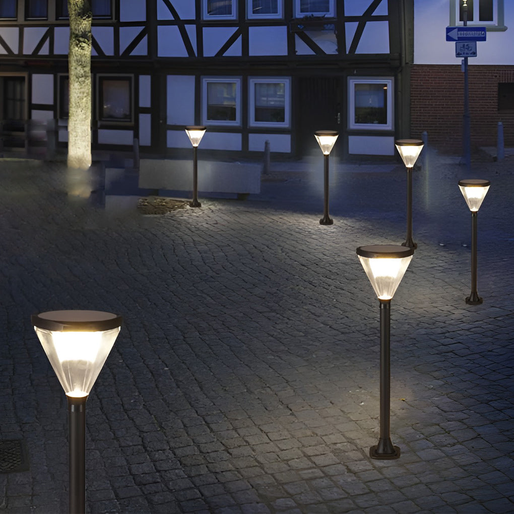 WINDSOR SOLAR TAPERED GLOW PATH LANTERN - Contemporary LED Outdoor Illumination