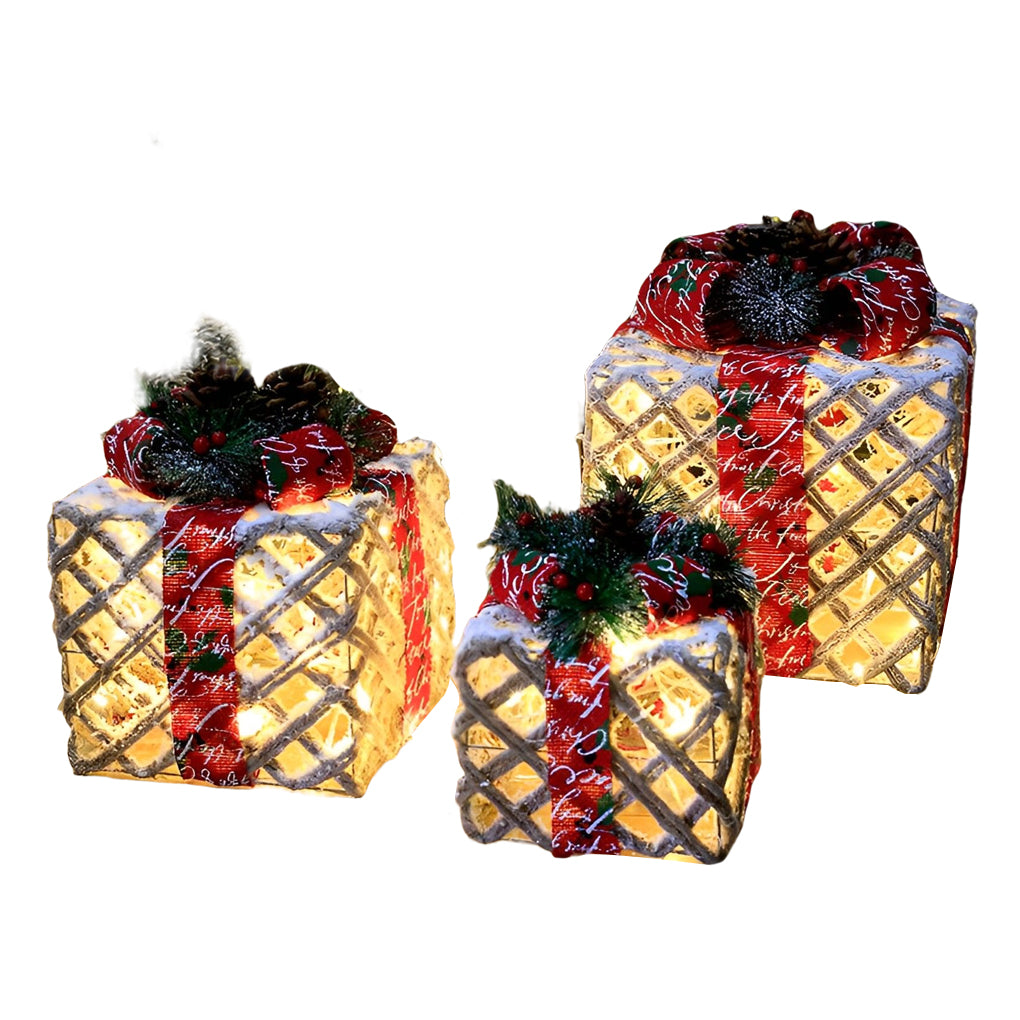 "WINTERBERRY TRIO: Enchanted Festive Gift Box Scene Ensemble"  

1. **WINTERBERRY GIFT BOX** - A charmingly crafted box adorned with intricate winter motifs, perfect for housing holiday treasures.  
2. **HOLLYFROST SCENE SETTING** - A delightful miniature