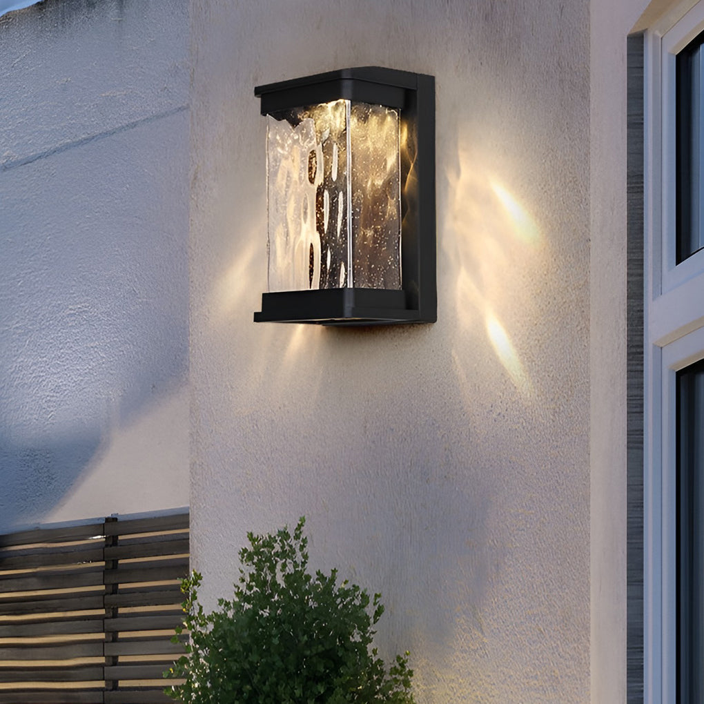 WINDSOR HARBOR AQUA-FUSED GLASS OUTDOOR WALL LIGHT