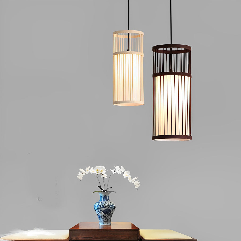 WINTHROP NATURAL BAMBOO WOVEN LED HANGING LAMP