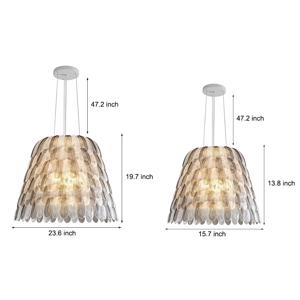 WINTHROP ACRYLIC PLUME TRILOGY CHANDELIER