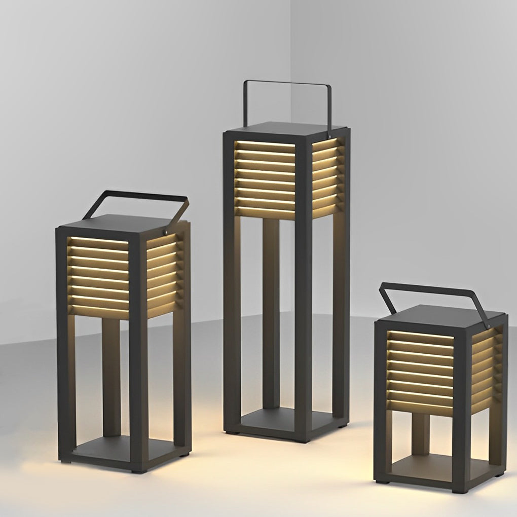 WINDSOR SQUARE SOLAR GARDEN LANTERN WITH WATER-RESISTANT LED ILLUMINATION