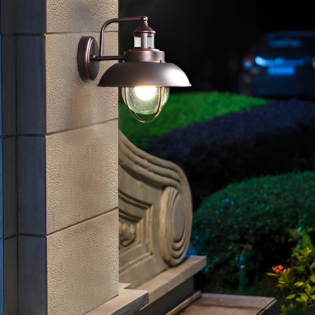 BRISTOL HARBOR ONE-BULB METAL CAGE OUTDOOR WALL LANTERN
