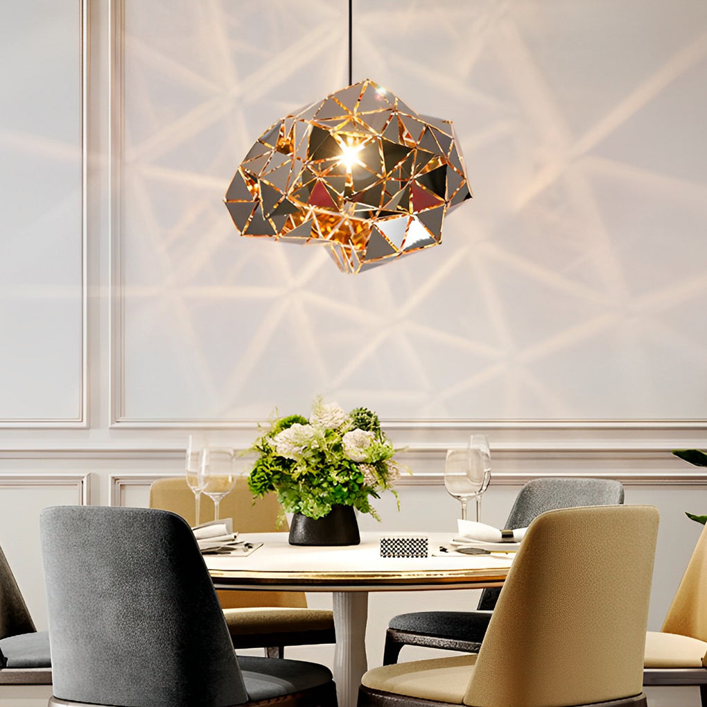 WINTHORPE STAINLESS STEEL SCULPTURAL HANGING LIGHT