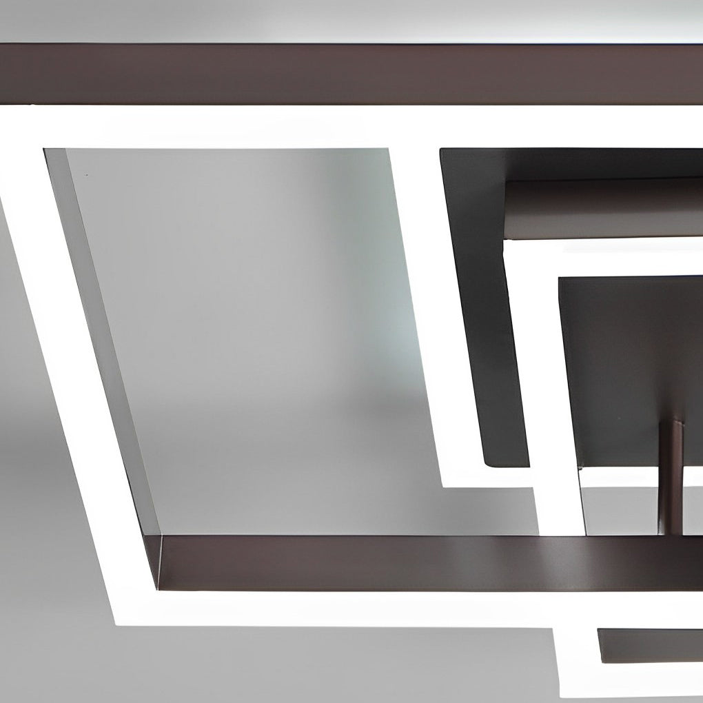 WINDSOR BROWN ALUMINUM SQUARE LED CEILING LANTERN