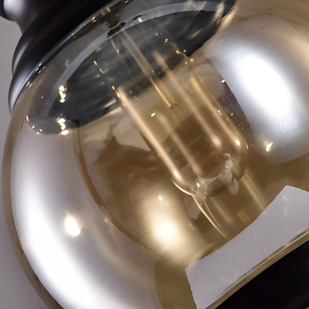 BRACKENHILL AMBER GLASS INDUSTRIAL PENDANT LAMP