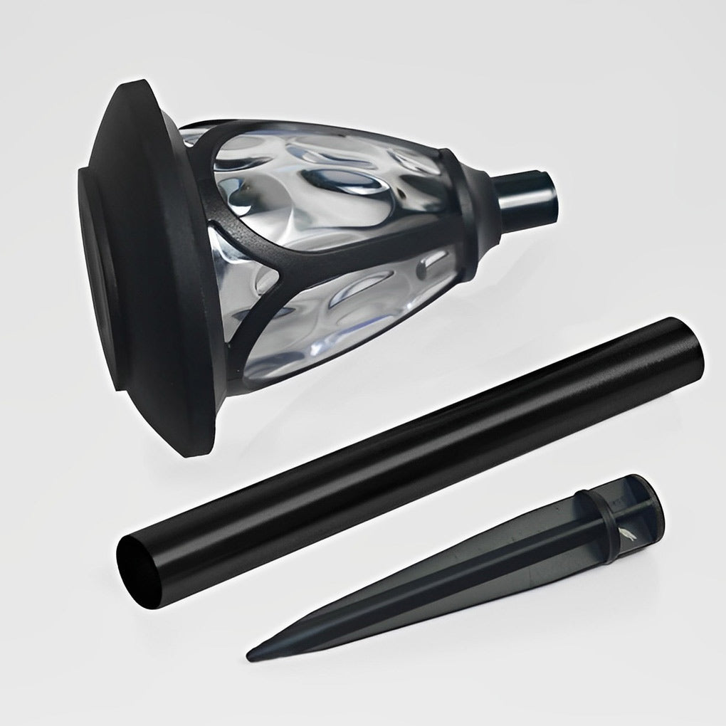 WINDSOR SOLAR GARDEN LANTERNS WITH CHARCOAL HUE GLASS SHADES