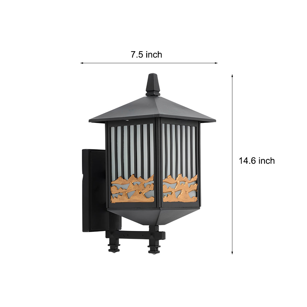 WHITBY BLACK VINTAGE SOLAR WALL LANTERN