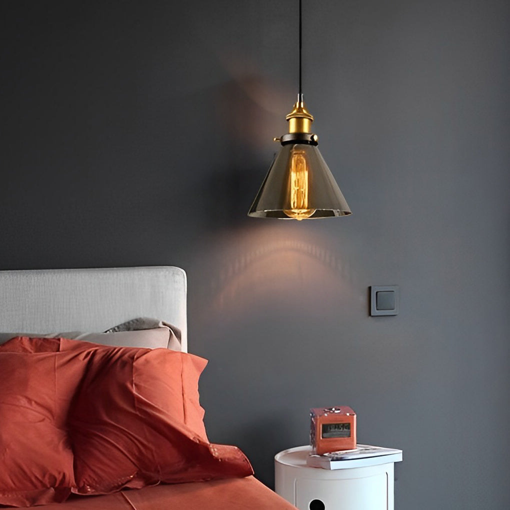 WINTHORPE SMOKED GLASS INDUSTRIAL HANGING LANTERN
