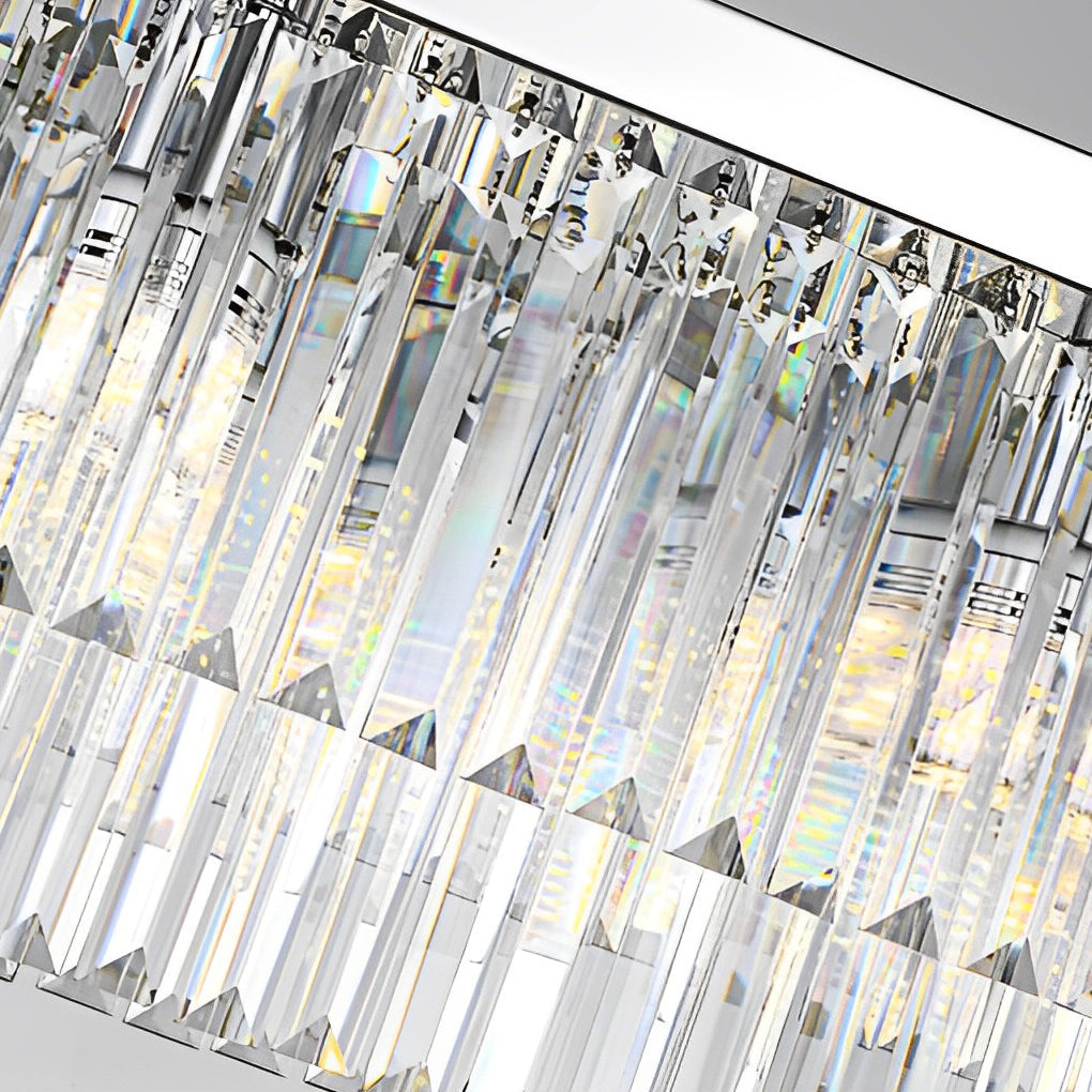 WINTHORPE RECTANGULAR METAL CRYSTAL DINING CHANDELIER WITH 3-STEP DIMMING