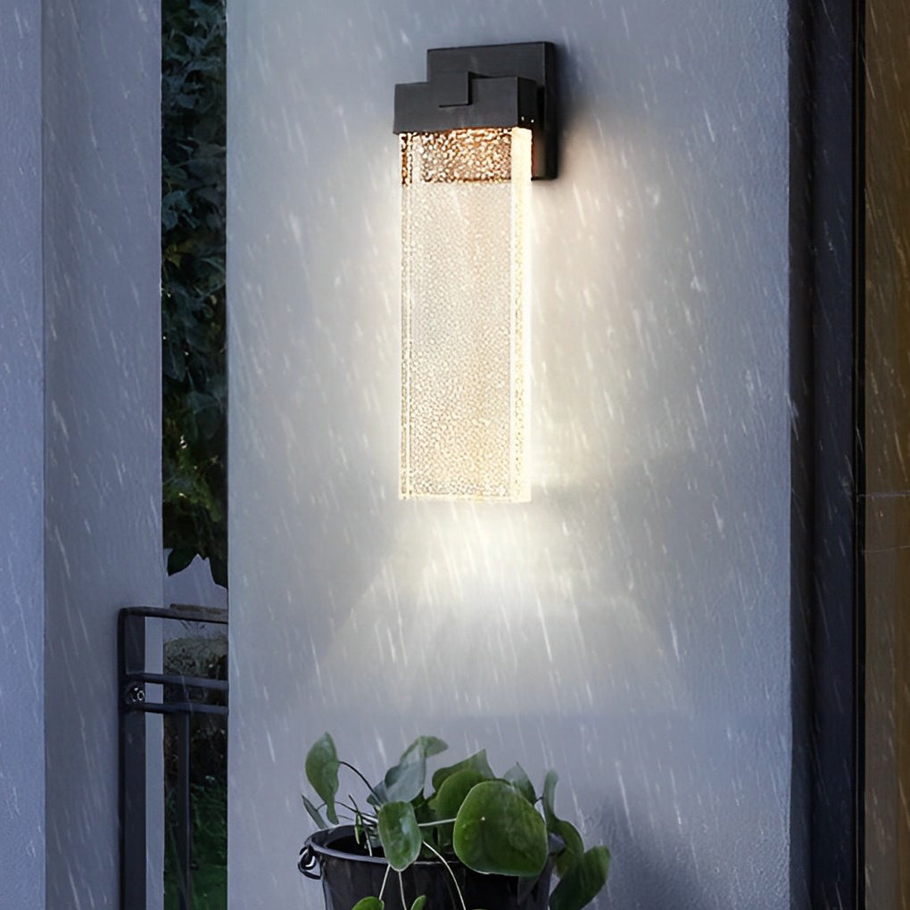 WINDSOR RECTANGULAR BUBBLE CRYSTAL OUTDOOR WALL SCONCE