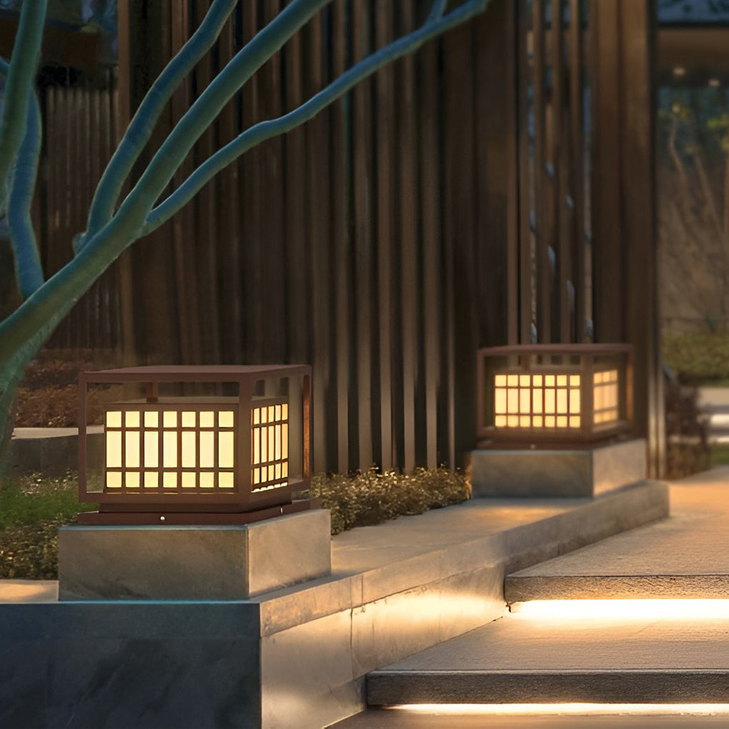 CHATHAM SQUARE LED OUTDOOR PILLAR LIGHTING WITH WATER-RESISTANT DESIGN