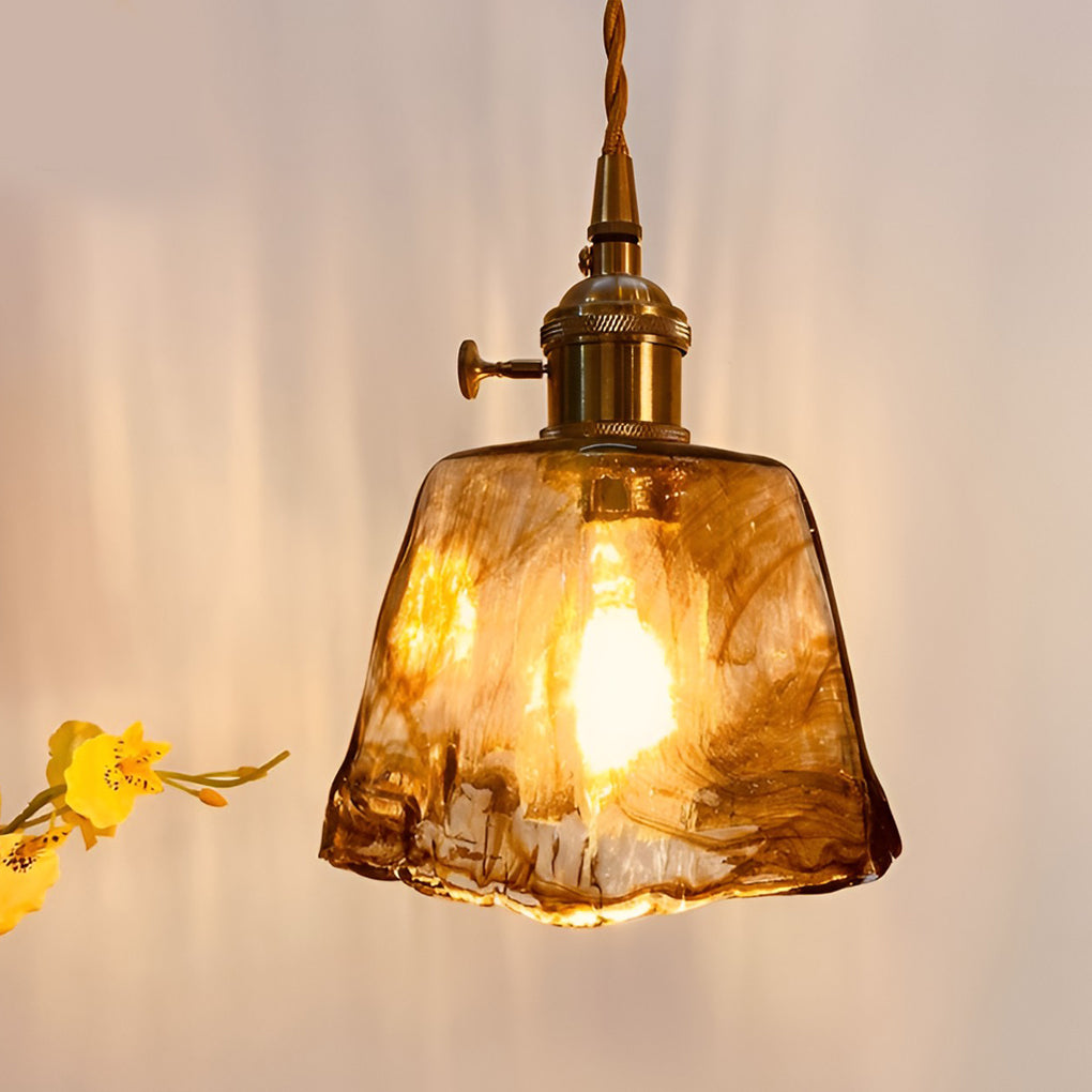 RAVENSCROFT POLISHED METAL GLASS PENDANT LIGHT