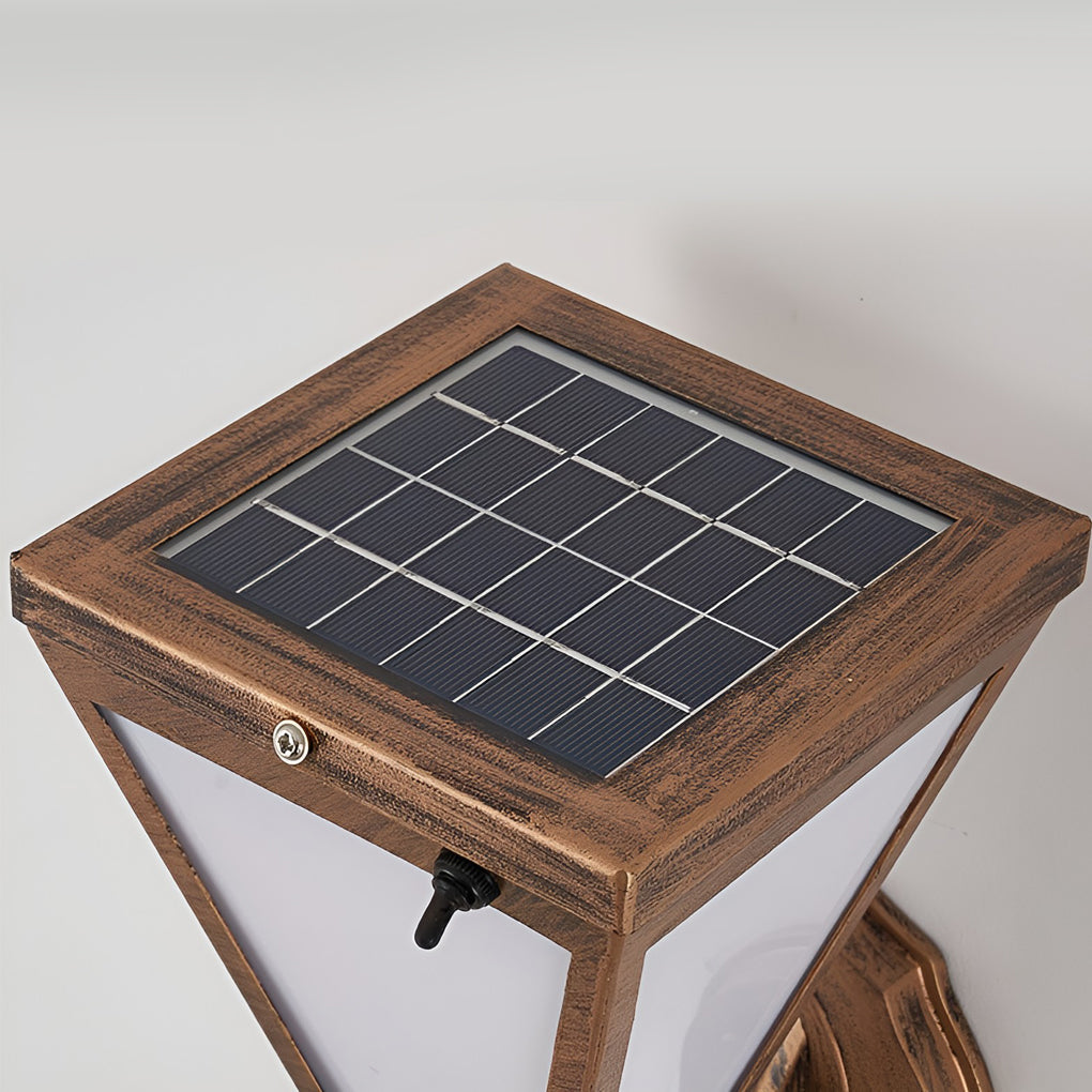WINDSOR SOLAR-POWERED TAPERED OUTDOOR WALL LANTERN