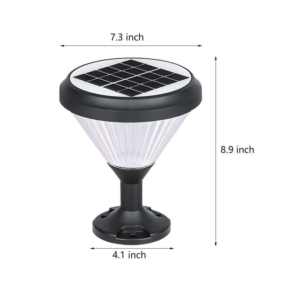 RAVENHURST NINE-INCH WATERPROOF EBONY SOLAR PIER LIGHT