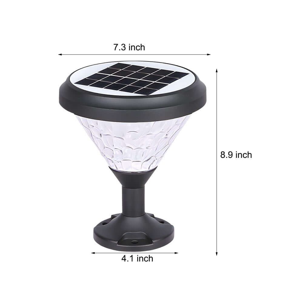 RAVENSCROFT 9-INCH BLACK ROUNDED SOLAR PIER LIGHT